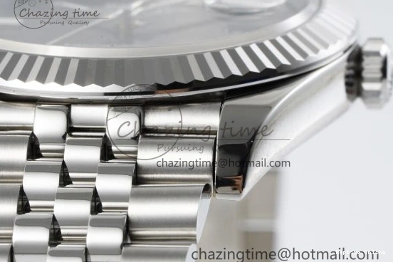 0410 DateJust 41 SS Fluted Bezel KING 1:1 Best Edition 904L Steel Gray Green Roman Dial on Jubilee Bracelet VR Contemporary 2204